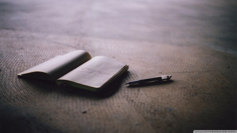 black, close-up, note pad, still life, publication, communication, book, two objects, pens, selective focus, gray, indoors, wood - material, writing instrument