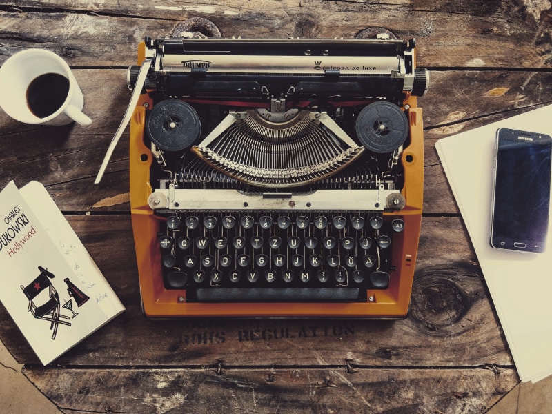 wood table, coffee, keyboard, still life, writing instrument, smartphone, wood - material, retro styled, desk, classic, book, directly above, close-up