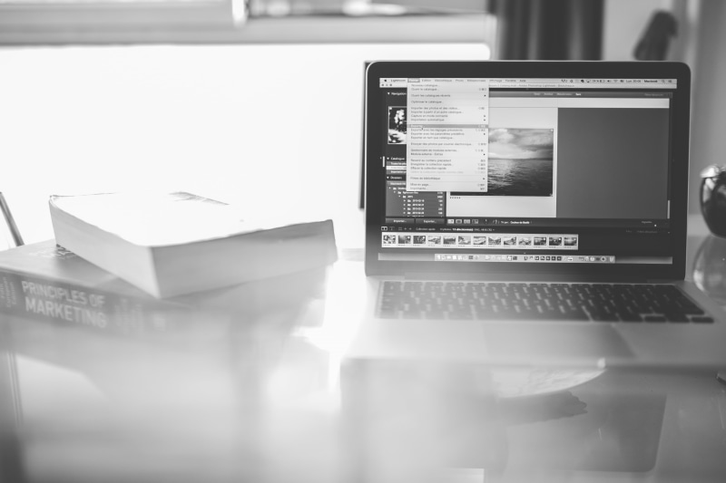 marketing, creative, selective focus, Lightroom, desk, table, grayscale, close-up, turned, communication, 4K, photo, books, indoors, window, black and white