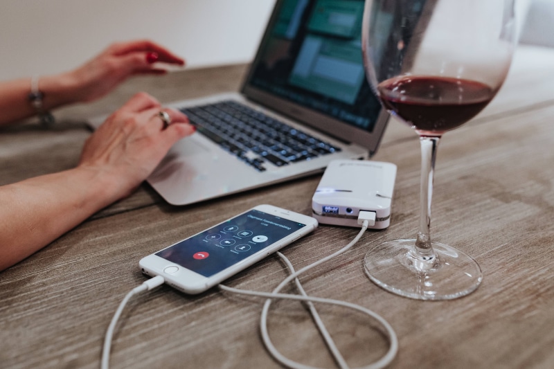 communication, laptop, one Person, mac, hands, human Hand, refreshment, typing, table, finger, wine, connection, wireless Technology, people, red wine
