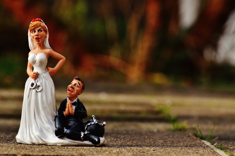 fun, groom, panic, connection, adult, newlywed, wedding dress, representation, human representation, before, outdoors, connectedness, grind down the aisle