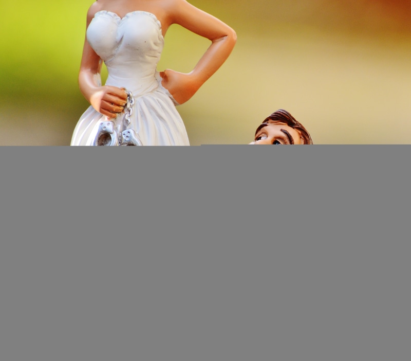 two people, handcuffs, emotion, suppression, together, funny, couple - relationship, headshot, love, to force, spouses, groom, adult, married, young adult