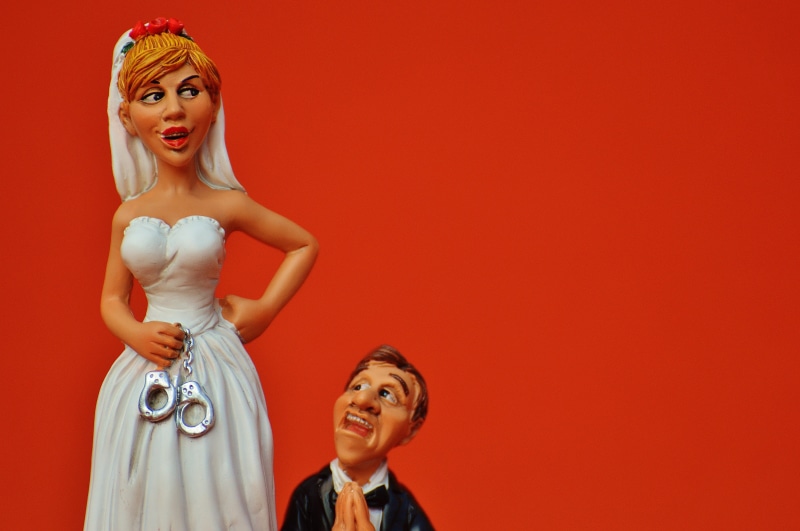 positive emotion, beauty, marry, copy space, fun, red background, beautiful people, grind down the aisle, hair, glamour, panic, studio shot, cheerful, connectedness