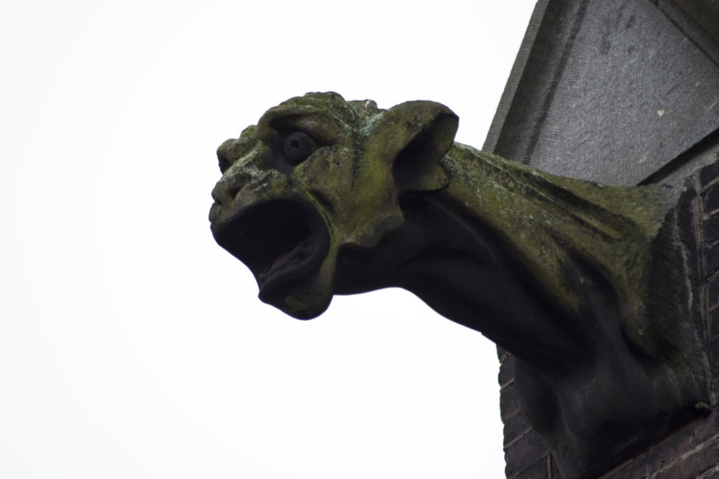 clear sky, human representation, copy space, art and craft, 5K, art, eindhoven, person, gargoyle, sculpture, day, history, pattern, europe, sint catharina
