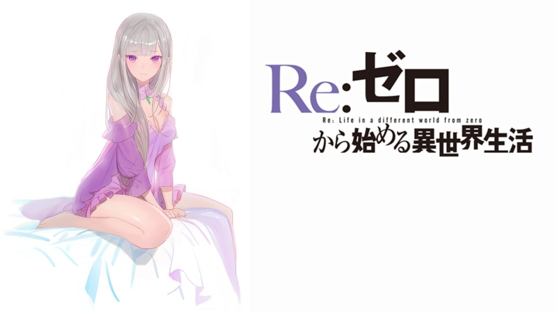 Re:Zero Kara Hajimeru Isekai Seikatsu, white background, Emilia (Re: Zero), Re Zero, Emilia, anime, simple background, white hair, purple eyes, 720P, anime girls