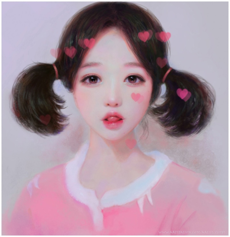 pink-baby, original, fantasy, ruoxin, beautiful, zhang, woman, artstation, illustration, 720P