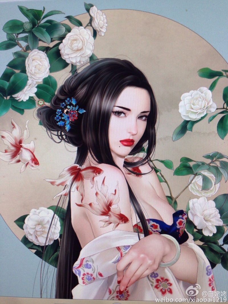 anime girls, Zhang Xiao Bai, Chinese dress, 720P