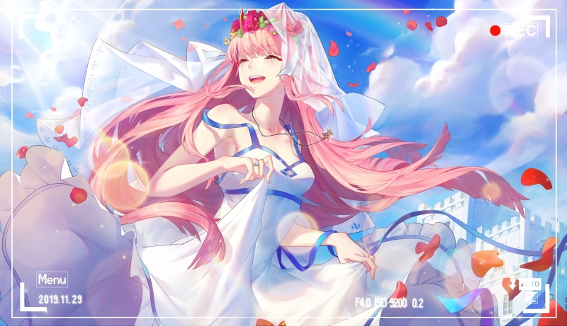 Darling in the FranXX, Anime, Wedding Dress, Zero Two (Darling in the FranXX), 5K
