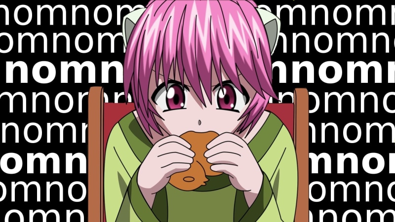 Nyu, anime girls, anime girls eating, Elfen Lied, 1080P