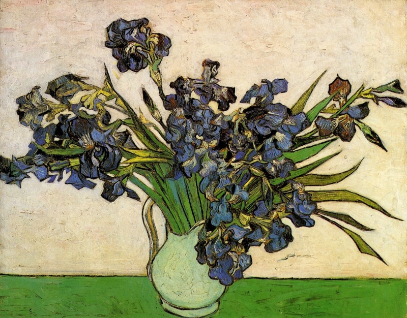 2K, vase, Vincent van Gogh, Still Life, flowers, Vase with Irises