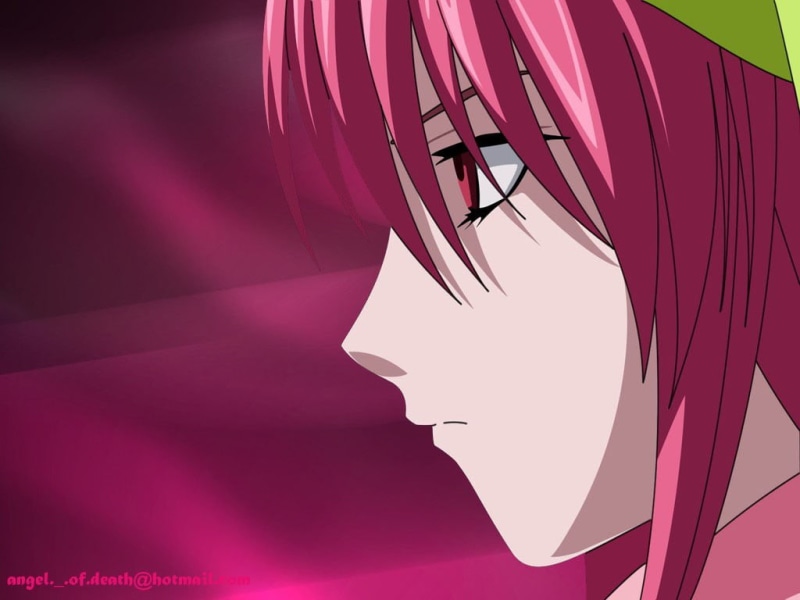backgrounds, red, close-up, illuminated, Nyu, anime, textile, pink hair, purple, nature, 480P, design, anime girls, no people, red eyes, abstract, Elfen Lied