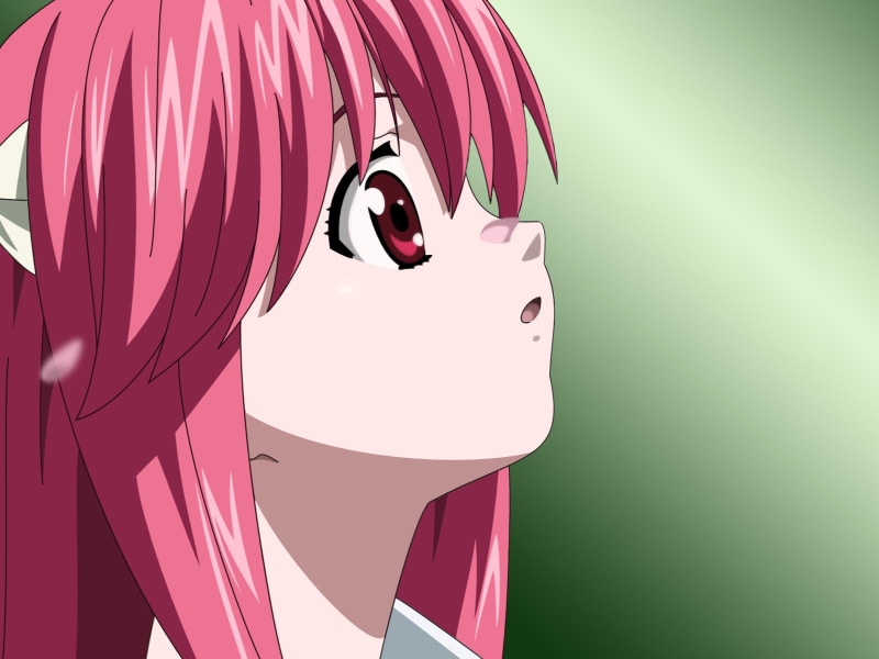 720P, Red Eyes, Nyu, Elfen Lied, Pink Hair, Lucy, anime, Anime Girls