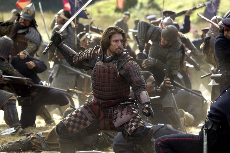 aggression, military, outdoors, armor, drama, real people, people, men, young adult, performance, group of people, armed forces, The Last Samurai, Tom Cruise
