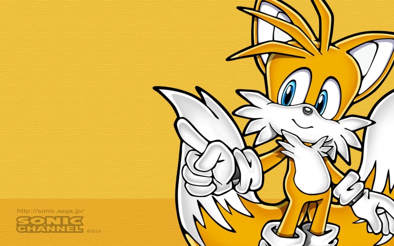 full length, Sonic the Hedgehog, architecture, colored background, art and craft, Tails (character), cartoon, no people, wall - building feature, yellow background