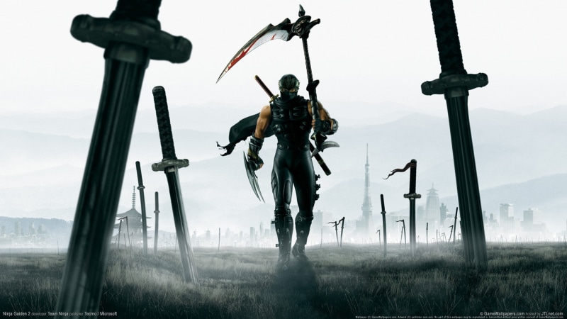 scythe, man, illustration, 1080P, gaiden, ninja, holding