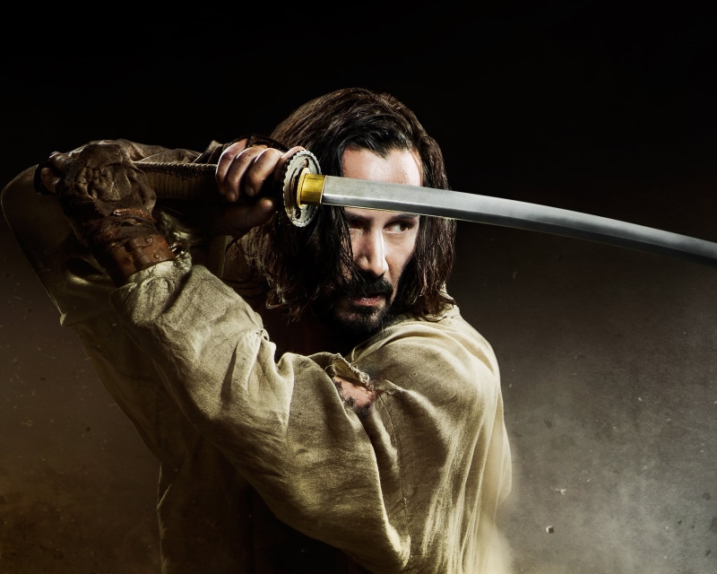 Sword, 2K, long hair, Movie, real people, studio shot, Man, Film, Danger, keanu, 2013, men, young men, reeves, Jam, Action, Weapons, Fighter, illustration