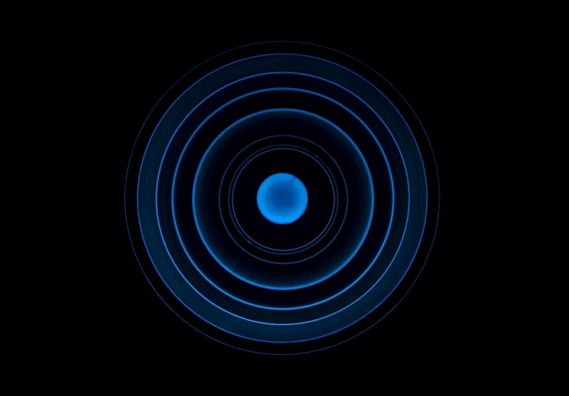 futuristic, dark, glowing, illustration, studio shot, black background, copy space, geometric shape, abstract, motion, 4K, spiral, circle, close-up, lighting equipment