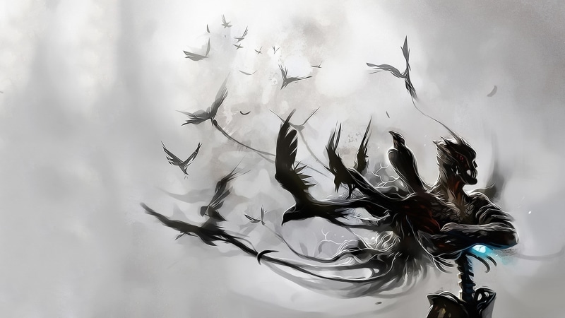 birds, shadow fiend, 1080P, artwork, digital art