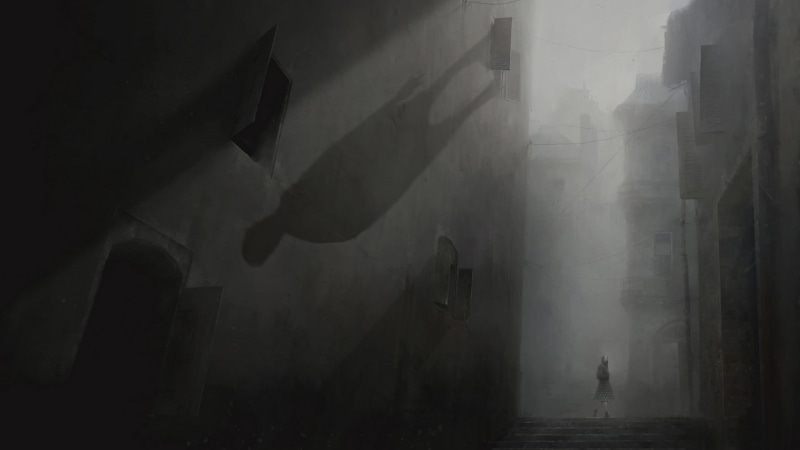 shadow fiend, alleyway, digital painting, artwork, painting, dark, fantasy art, 1080P, gray, women, fantastic realism, digital art