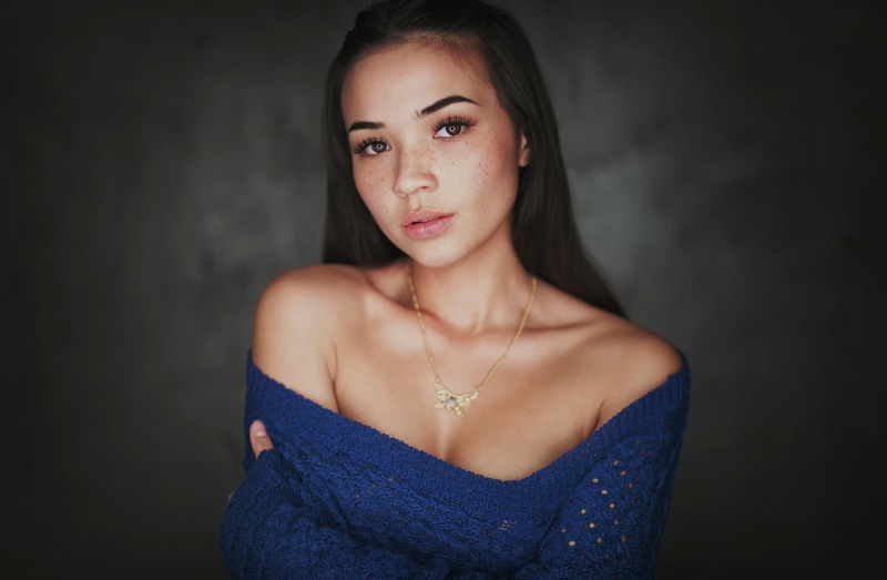 women, The Photo Fiend, standing, studio shot, looking at camera, make-up, one person, beautiful people, indoors, young women, 1080P, freckles, hairstyle