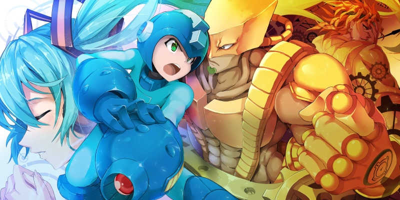 representation, vocaloid, craft, jojos bizarre, blue, festival, decoration, Anime, creativity, multi colored, hatsune miku, mega man, yellow, human representation