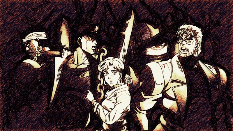 Joseph Joestar, Muhammad Avdol, Jojos Bizarre Adventure, Dio Brando, Jotaro Kujo, Holly Kujo, 1080P, Anime