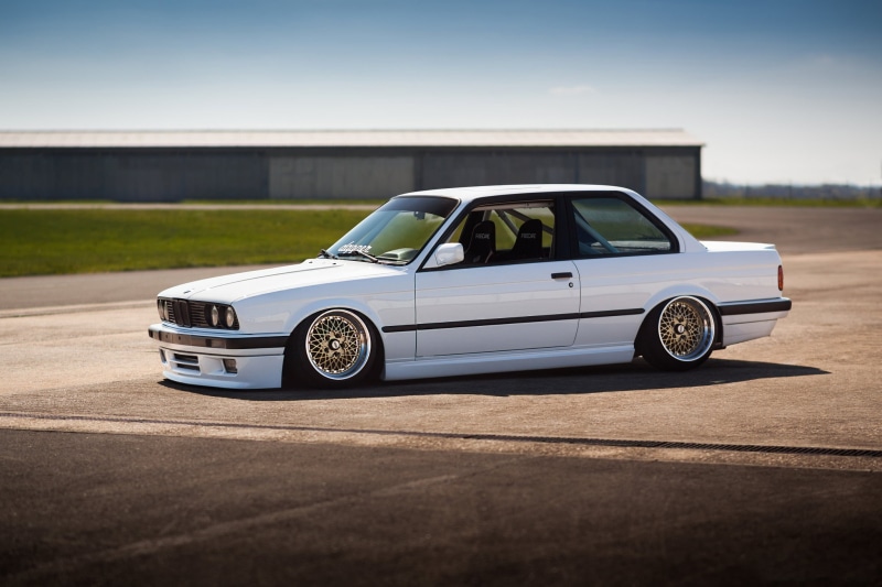 modern, sky, BBS, stance, no People, domestic Car, wheel, collectors Car, classic, new, outdoors, headlight, 1080P, retro Styled, coupe, white, status Car
