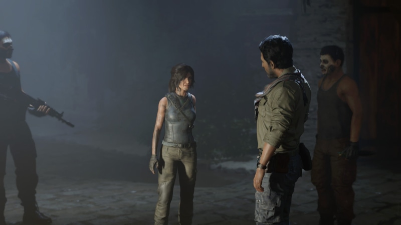 three quarter length, males, video games, group of people, Shadow of the Tomb Raider, standing, young adult, rear view, PC gaming, mid adult men, togetherness