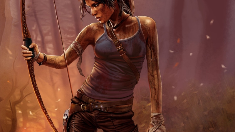 clothing, one person, three quarter length, hairstyle, architecture, hair, females, music, adult, muscular build, 2K, history, rope, Lara Croft