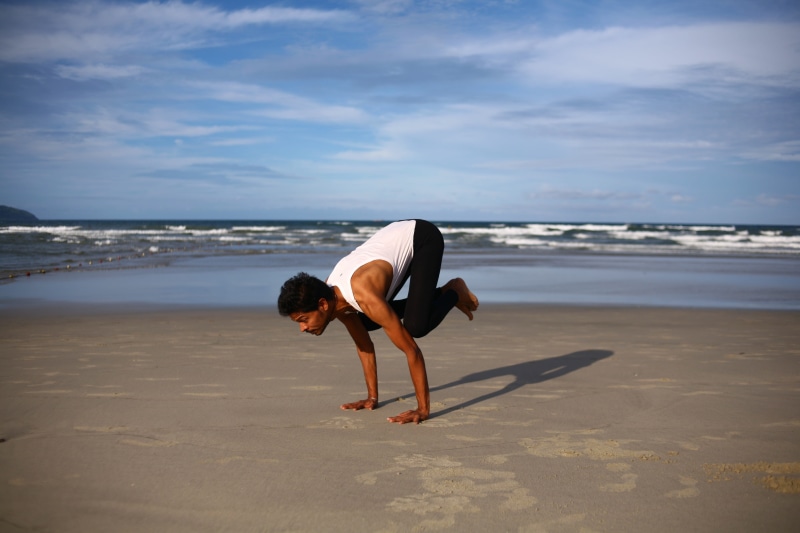 calm, healthy lifestyle, exercising, Indian, yoga, wellness, peace, exercise, zen, balance, spiritual, water, horizon over water, health, full length, outdoors
