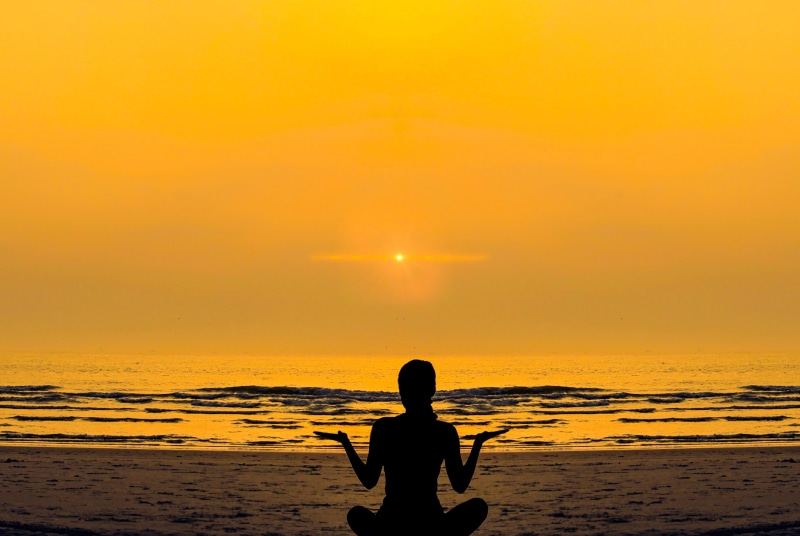 woman, evening sky, real people, relax, balance, dusk, water, sea, beach, nature, mood, orange color, men, orange, royalty, near, lake, relaxation, one person