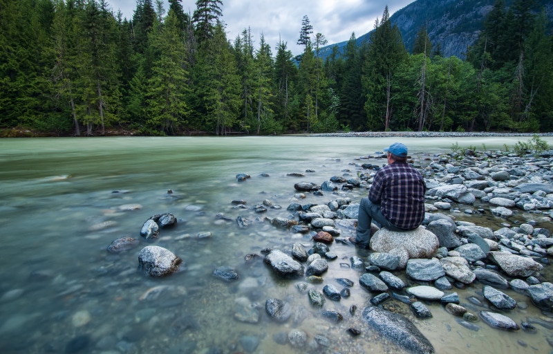 one man only, pemberton, scenics - nature, leisure activity, outdoor, vacation, watching, tourism, adventure, people, river, casual, one person, blue, care