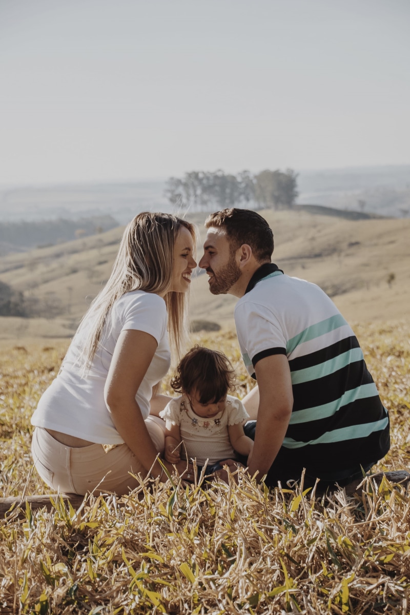 kid, people, woman, baby, smiling, facial expression, real people, mom, son, land, nature, child, dad, leisure activity, bonding, family, grass, women