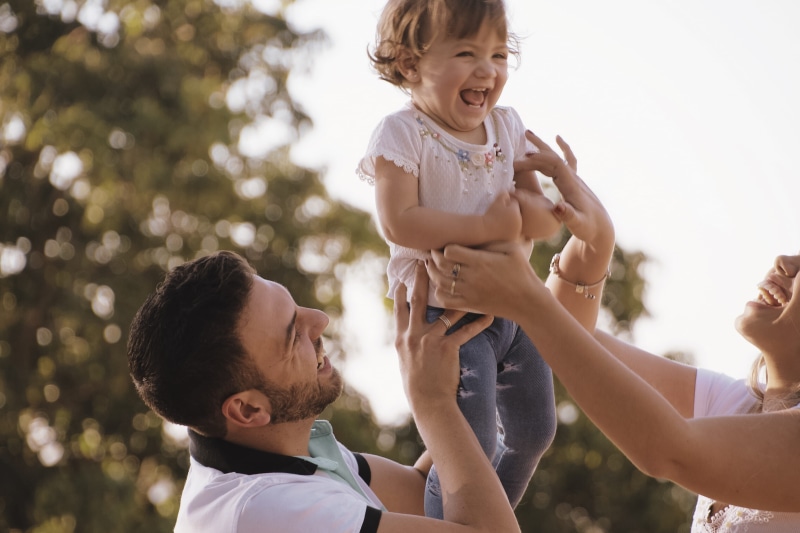 togetherness, holding, group of people, day, innocence, childhood, cute, father, son, little, baby, females, girl, daughter, people, males, parents, smiling