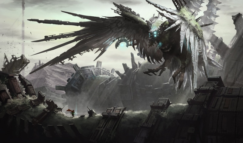 artwork, video games, fantasy art, shadow of the colosus, Shadow of the Colossus, 1080P