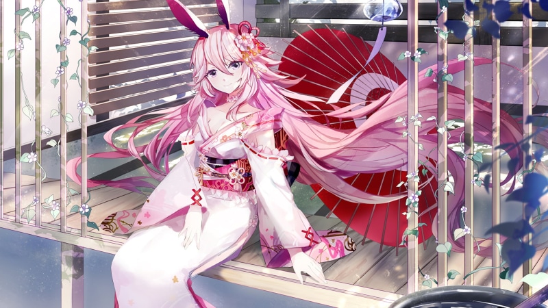 looking at viewer, anime, Yae Sakura (Honkai Impact), anime girls, 1080P