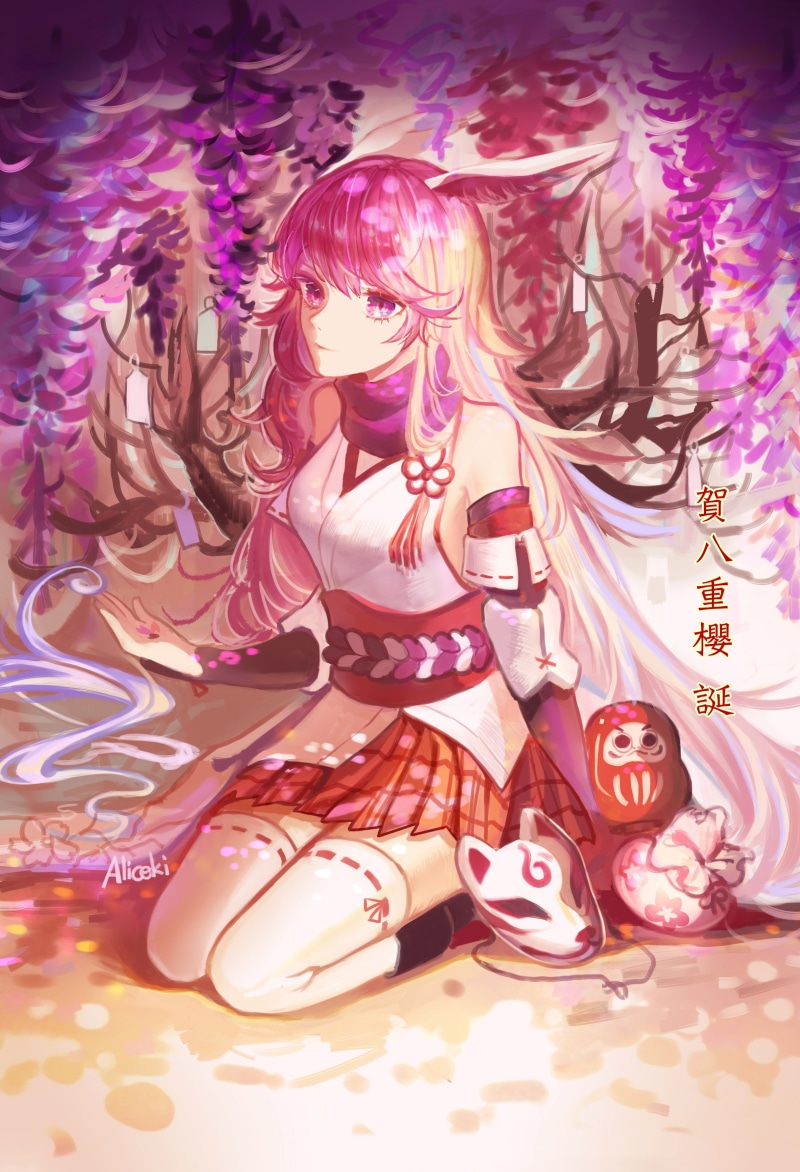 purple, human representation, anime, Yae Sakura (Honkai Impact), event, representation, art and craft, spirituality, creativity, anime girls, religion