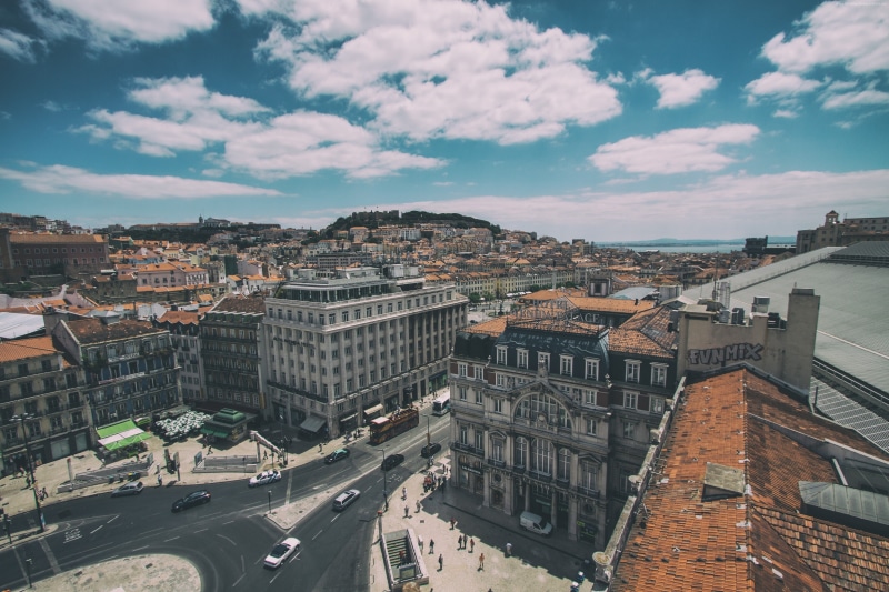 Portugal, sky, Central Lisbon, clouds, 4K