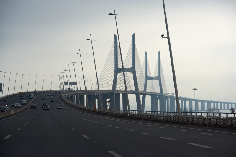 highway, vasco, landmark, Lisbon, no people, transport, travel, road, mode of transportation, car, outdoors, tejo, city, sign, street, direction, day, urban