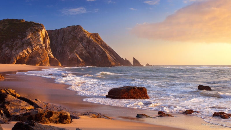 Beaches, portugal, da, adraga, praia, 2K