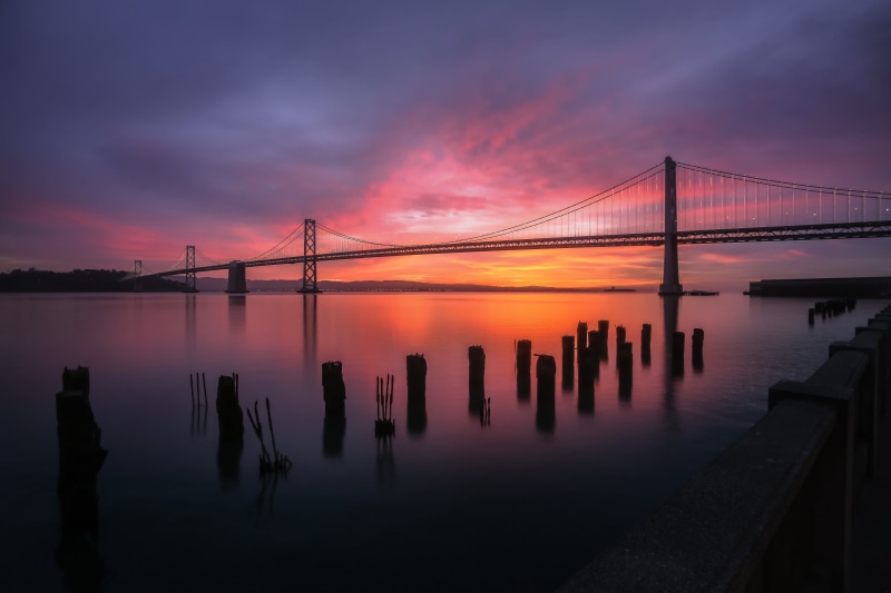 uSA, bridge - Man Made Structure, famous Place, dusk, sea, photograph, 5K, architecture, suspension Bridge, water, california, silhouette, bridge, sunset