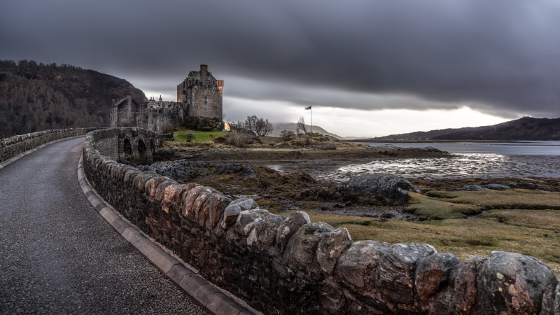 long exposure, fe, europe, 1080P, photo, United Kingdom, photography, body of water, sunset, castle, united, geotagged, architecture, body, Scotland, fort