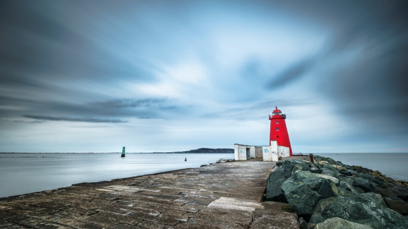 sony a7, Ireland, sky, IE, photography, fe, water, Seascape, end, lighthouse, weather, coastline, tower, sea, rock - Object, red  rocks, concrete, full frame