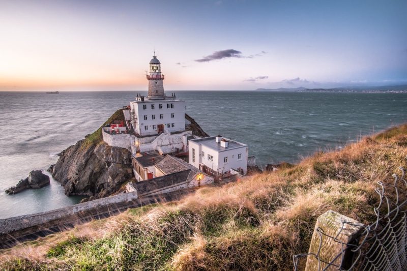 1080P, baily, Baily lighthouse, seascape, landscape, beside, coastline, europe, composition, konica minolta, photography, white, lighthouse, clouds, sky