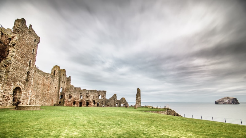 United Kingdom, europe, kingdom, sony a7, cloudy, nature, famous Place, brown building, tantallon, castle, united, architecture, rock, long exposure, Tantallon castle