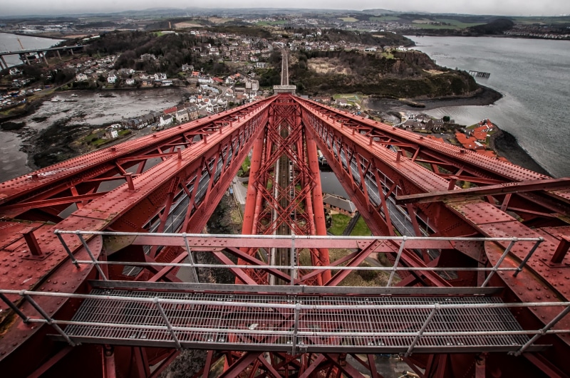 connection, travel, transportation, 2K, outdoors, bridge, red, Forth Bridge, no people, day, metal, nature, road, sky, architecture, travel destinations