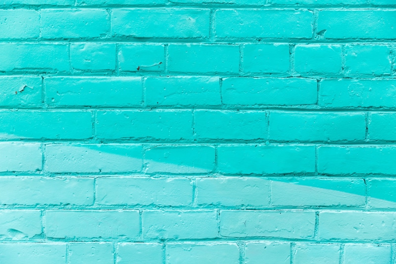 building exterior, concrete, architecture, brick wall, blue, turquoise colored, built structure, pattern, turquoise, wall - building feature, cement, copy space