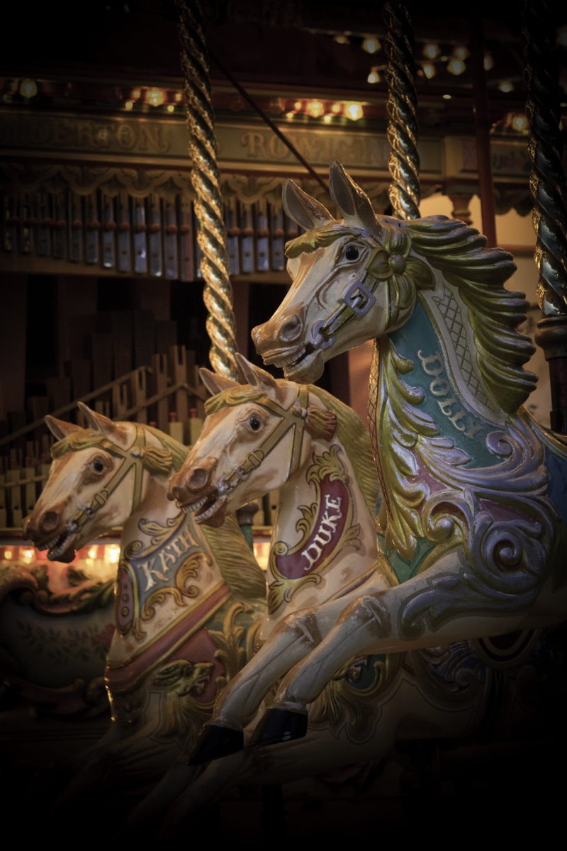 craft, 5K, creativity, statue, arts culture and entertainment, roundabout, Carnival, art and craft, dragon, illuminated, indoors, representation, horse