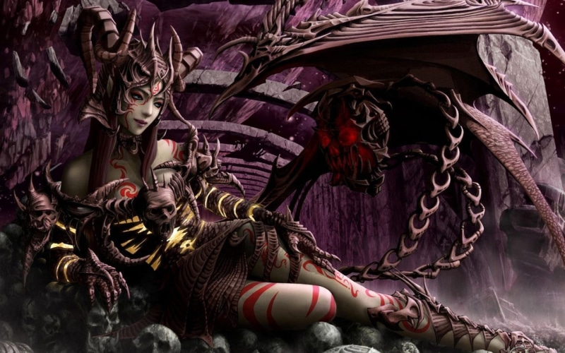 sculpture, representation, day, 1080P, art and craft, statue, religion, vertebrate, fantasy girl, succubus, fantasy art, nature, belief, human representation