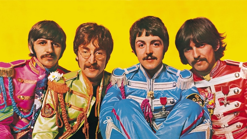 yellow, portrait, headshot, studio shot, group of people, young men, Band (Music), waist up, colored background, people, clothing, adult, festival, looking at camera